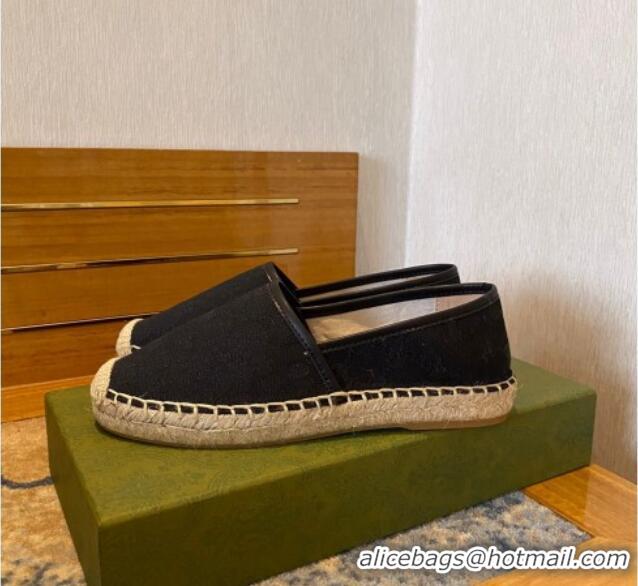 Best Grade Gucci GG Canvas Espadrilles Black 070403