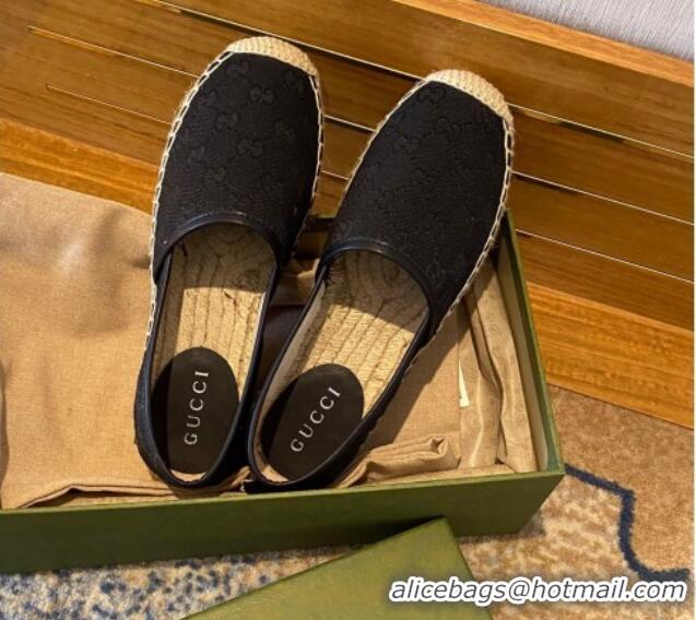 Best Grade Gucci GG Canvas Espadrilles Black 070403