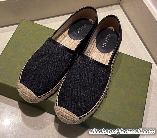 Best Grade Gucci GG Canvas Espadrilles Black 070403