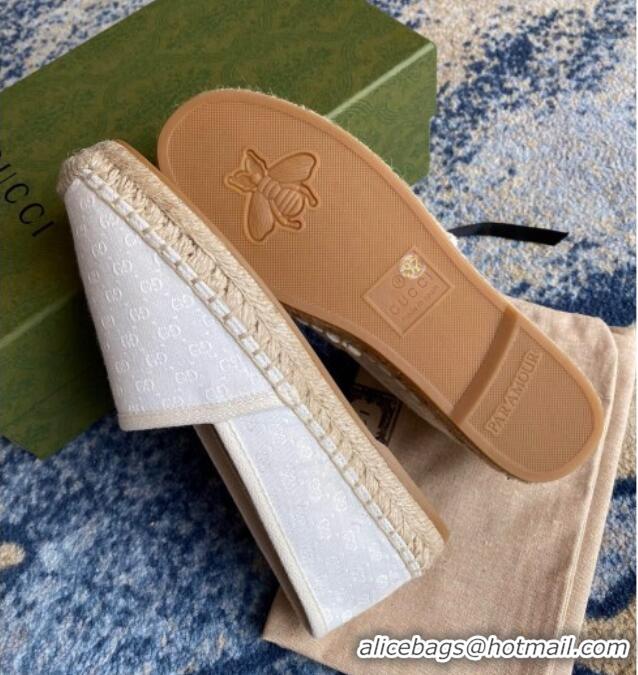 Stylish Gucci GG Canvas Espadrilles White 070404