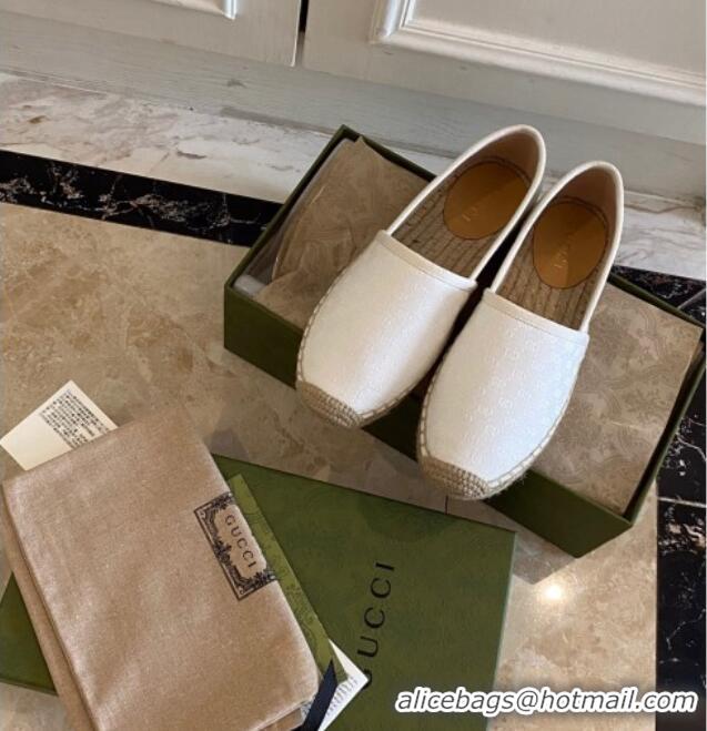 Stylish Gucci GG Canvas Espadrilles White 070404