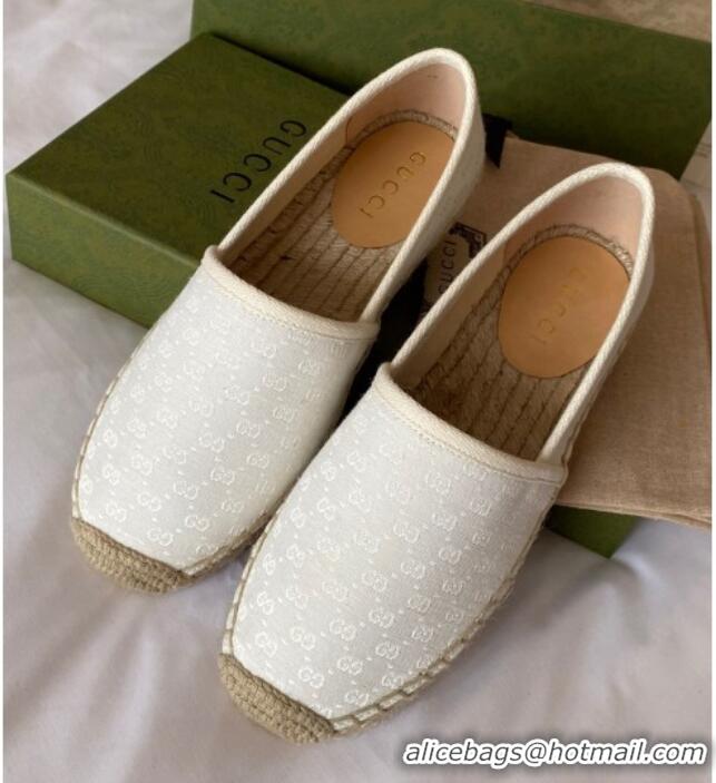 Stylish Gucci GG Canvas Espadrilles White 070404