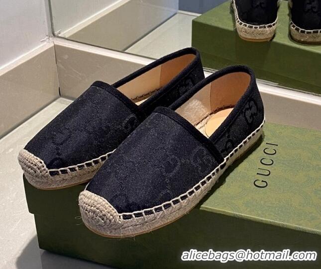 Luxury Gucci Maxi-GG Canvas Espadrilles Black 070405