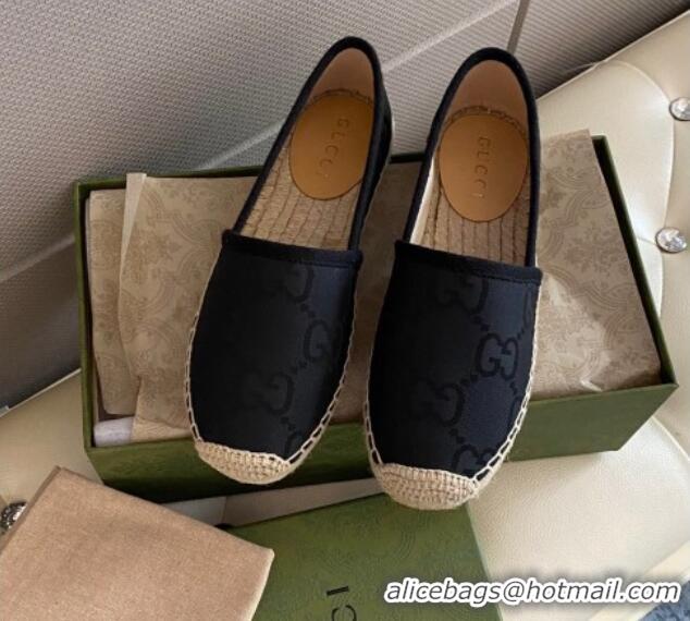 Luxury Gucci Maxi-GG Canvas Espadrilles Black 070405