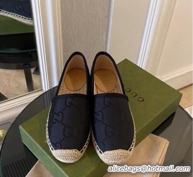 Luxury Gucci Maxi-GG Canvas Espadrilles Black 070405