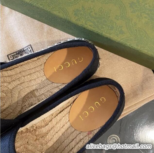 Luxury Gucci Maxi-GG Canvas Espadrilles Black 070405