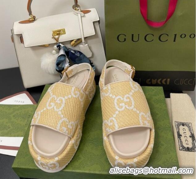 Trendy Design Gucci GG Platform Sandal 5.5cm Beige/White 070414