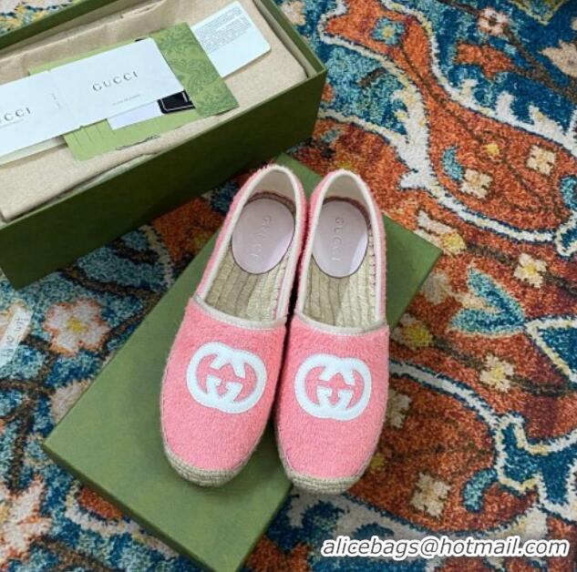 Original Cheap Gucci Towel Espadrilles Pink 071898