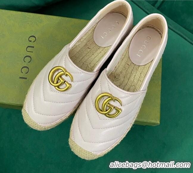 Lower Price Gucci Chevron Leather Espadrilles Pale Pink 718102