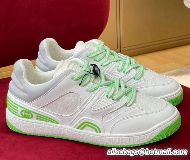 Luxury Gucci Basket Low-top Sneakers White/Green 718106