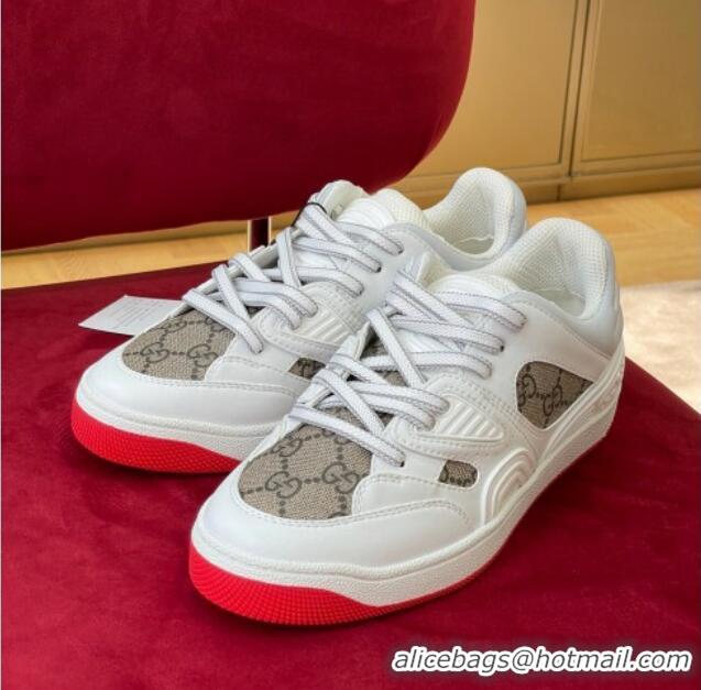 Best Grade Gucci Basket Low-top Sneakers White/Beige 718111