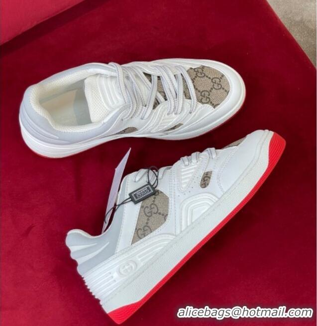 Best Grade Gucci Basket Low-top Sneakers White/Beige 718111