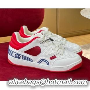 Low Price Gucci Basket Low-top Sneakers White/Red 718112