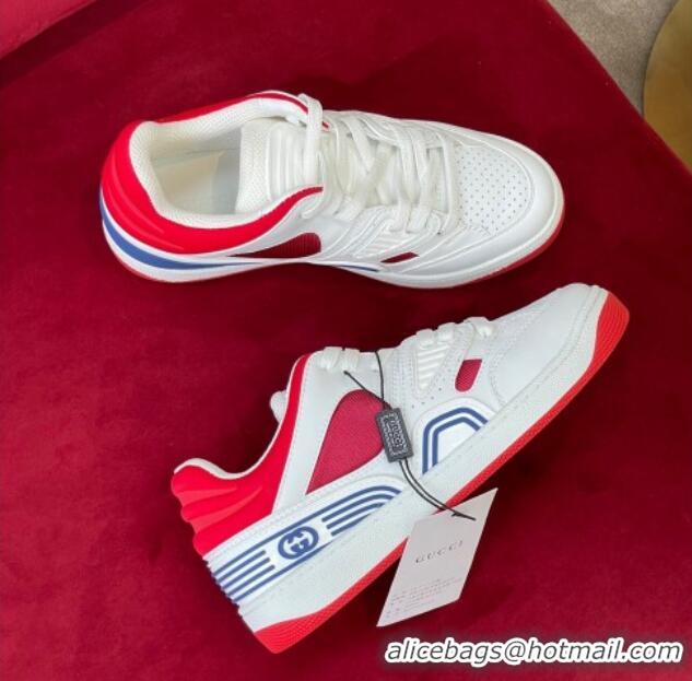 Low Price Gucci Basket Low-top Sneakers White/Red 718112