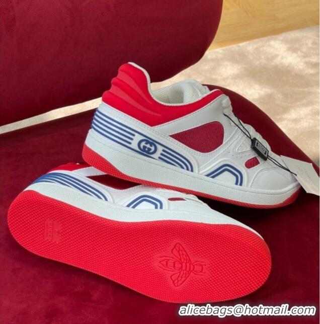 Low Price Gucci Basket Low-top Sneakers White/Red 718112