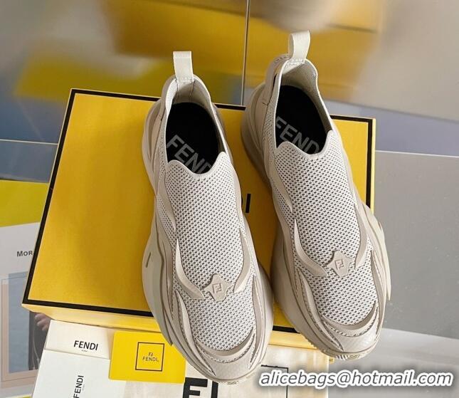 Stylish Fendi Flow Mesh Running Sneakers Beige 520117