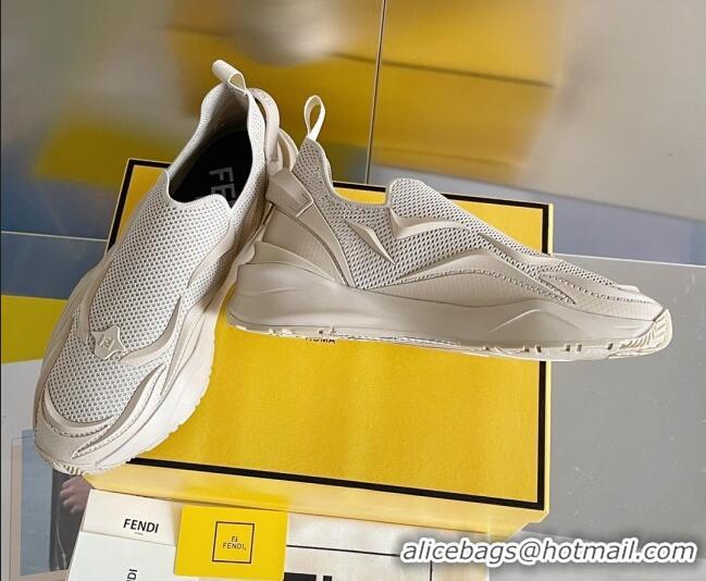 Stylish Fendi Flow Mesh Running Sneakers Beige 520117