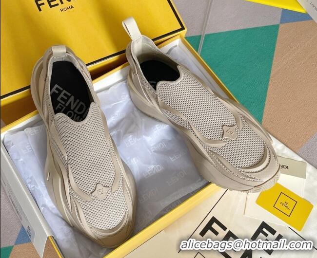 Stylish Fendi Flow Mesh Running Sneakers Beige 520117