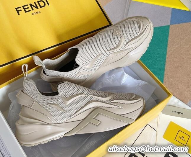 Stylish Fendi Flow Mesh Running Sneakers Beige 520117