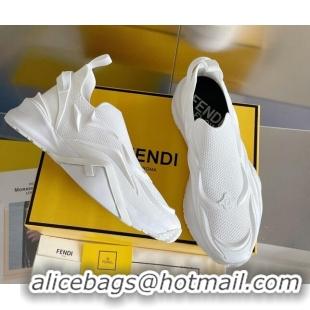 Popular Style Fendi Flow Mesh Running Sneakers White 520119