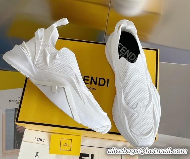 Popular Style Fendi Flow Mesh Running Sneakers White 520119