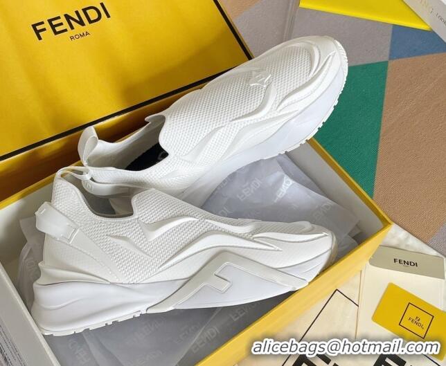 Popular Style Fendi Flow Mesh Running Sneakers White 520119