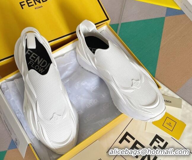 Popular Style Fendi Flow Mesh Running Sneakers White 520119