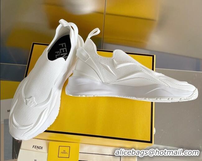 Popular Style Fendi Flow Mesh Running Sneakers White 520119