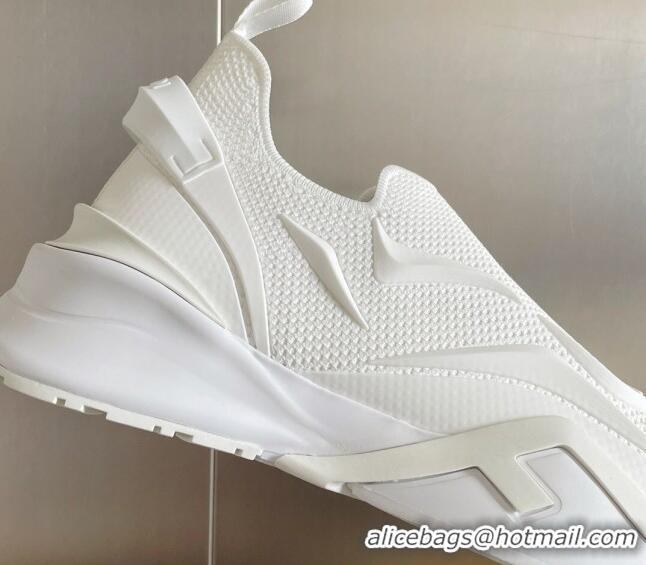 Popular Style Fendi Flow Mesh Running Sneakers White 520119