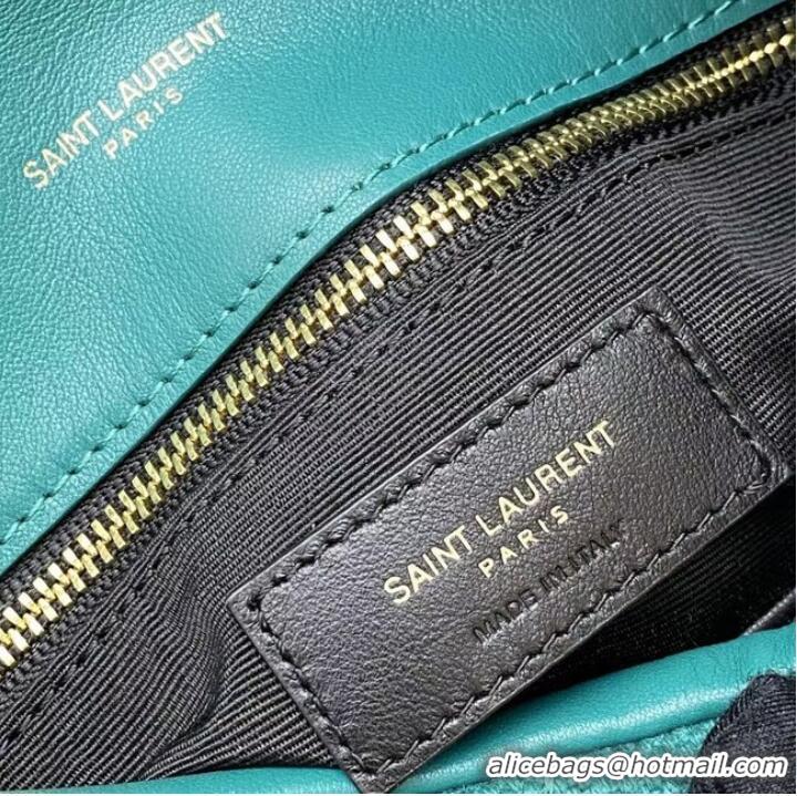 Good Taste SAINT LAURENT PUFFER CHAIN BAG IN DENIM AND SMOOTH LEATHER 320333 Lake blue