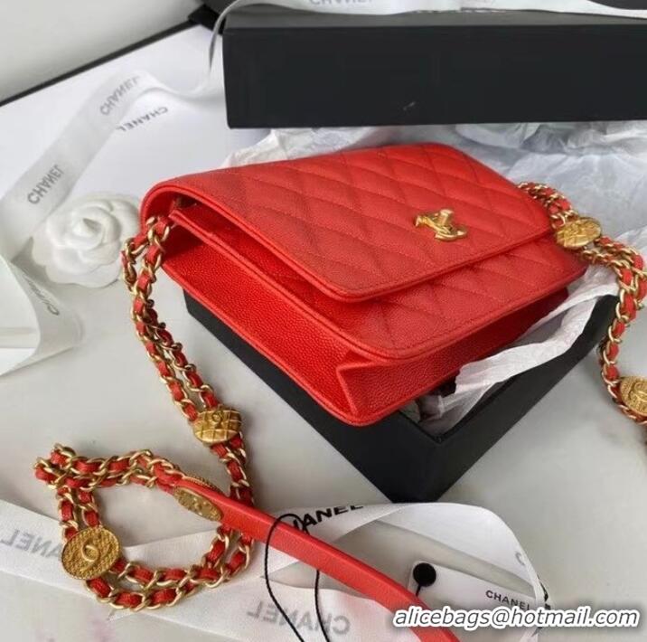 Famous Brand Chanel SMALL FLAP BAG AP2840 Red