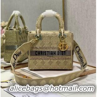 Top Quality MEDIUM LADY DIOR BAG M0565O Cream