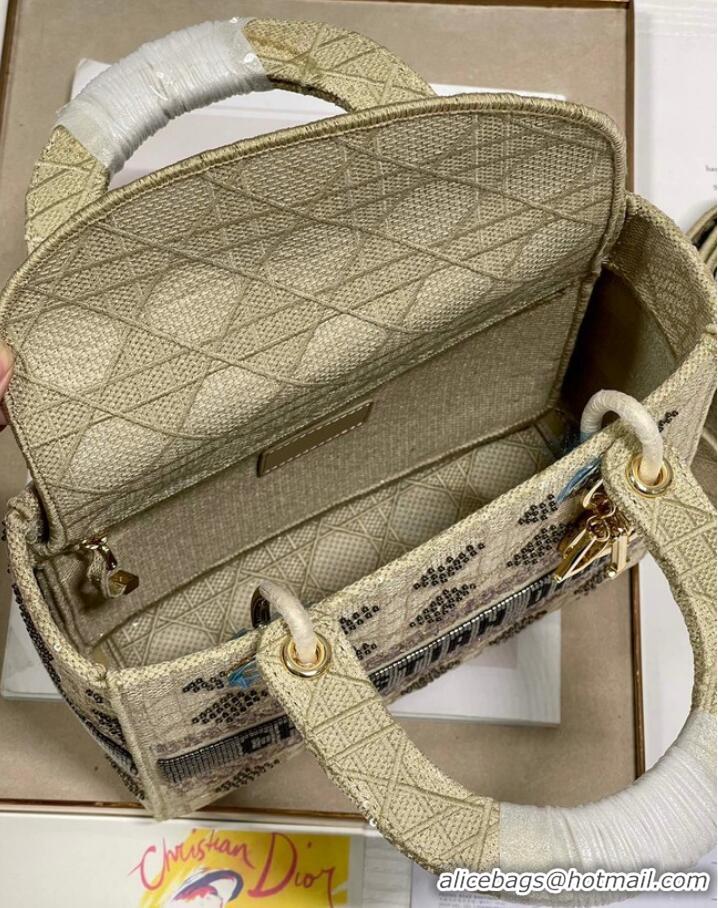 Top Quality MEDIUM LADY DIOR BAG M0565O Cream