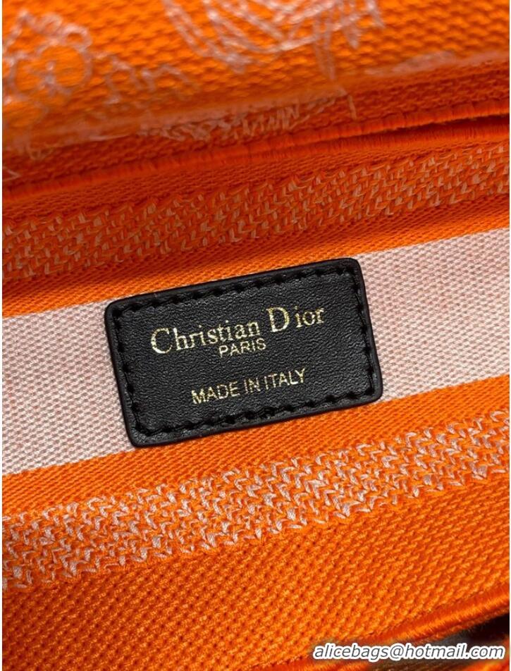 Promotional MEDIUM LADY D-LITE BAG Fluorescent Orange Toile de Jouy Reverse Embroidery M0565ORO