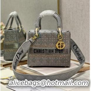 Unique Style MEDIUM LADY DIOR BAG M0565O gray