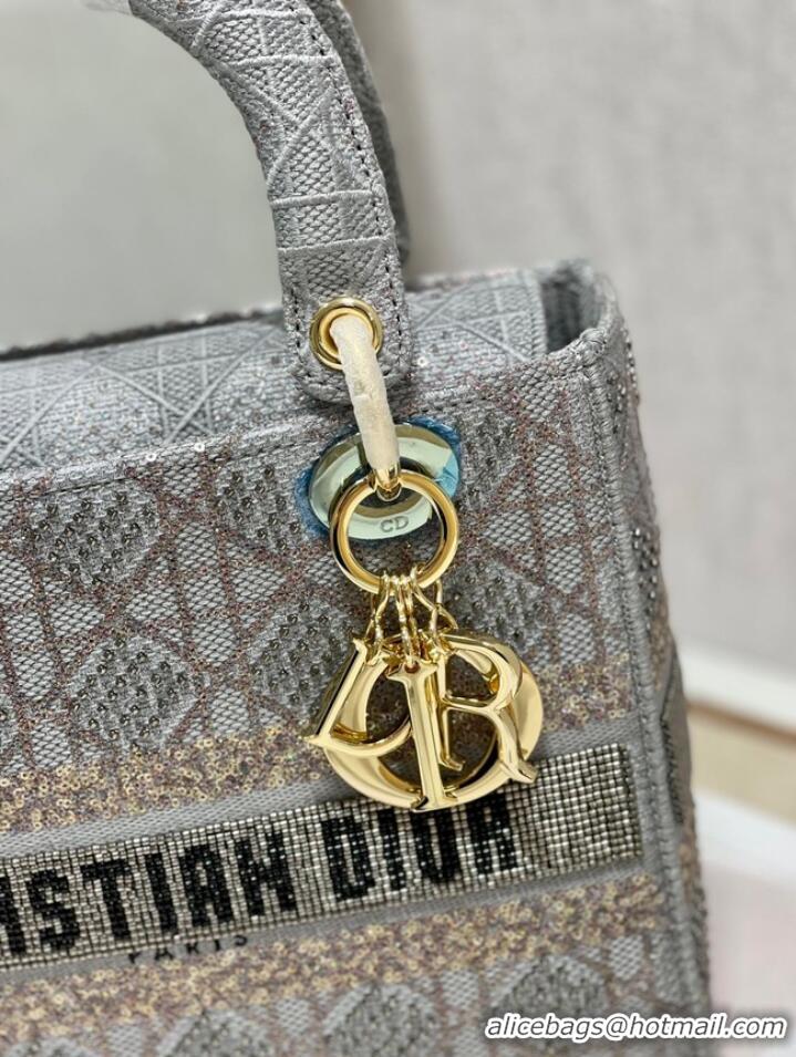 Unique Style MEDIUM LADY DIOR BAG M0565O gray