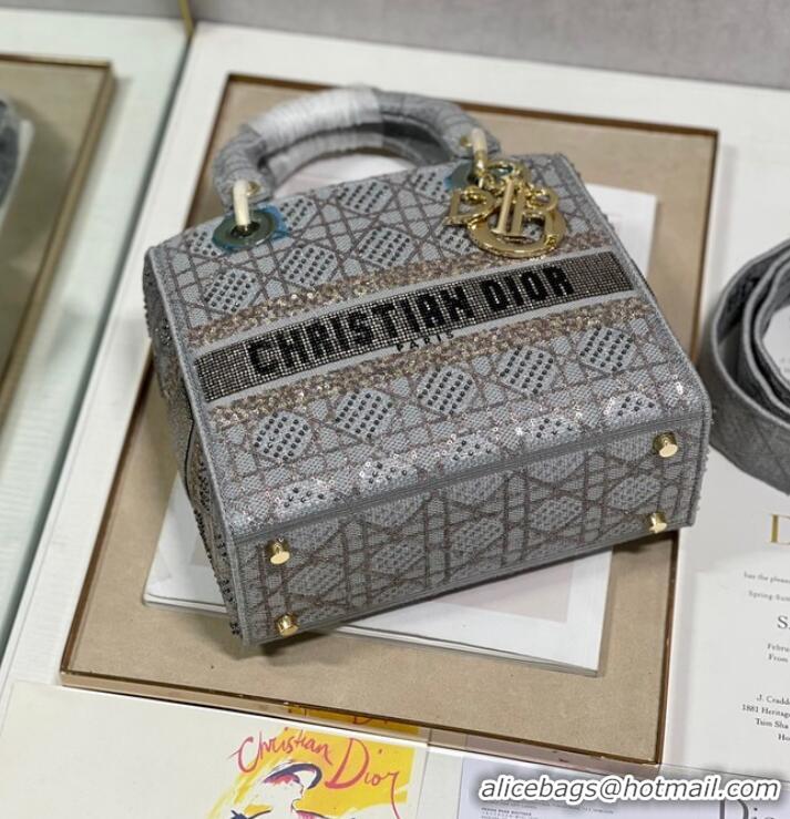 Unique Style MEDIUM LADY DIOR BAG M0565O gray