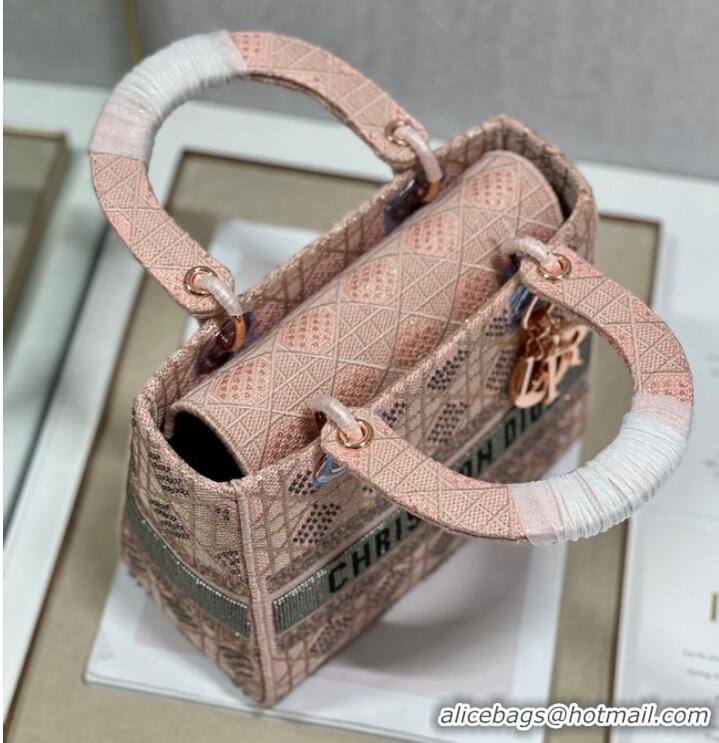 Reasonable Price MEDIUM LADY DIOR BAG M0565O light pink