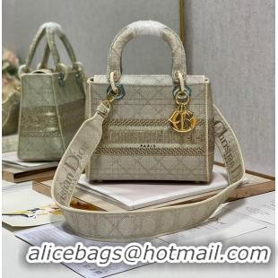 Buy Inexpensive MEDIUM LADY DIOR BAG M0565O light gray