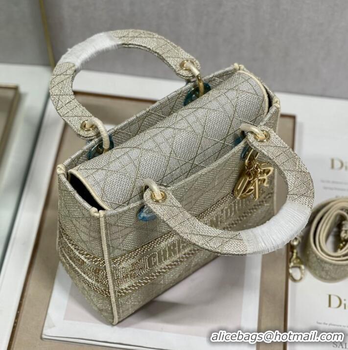 Buy Inexpensive MEDIUM LADY DIOR BAG M0565O light gray