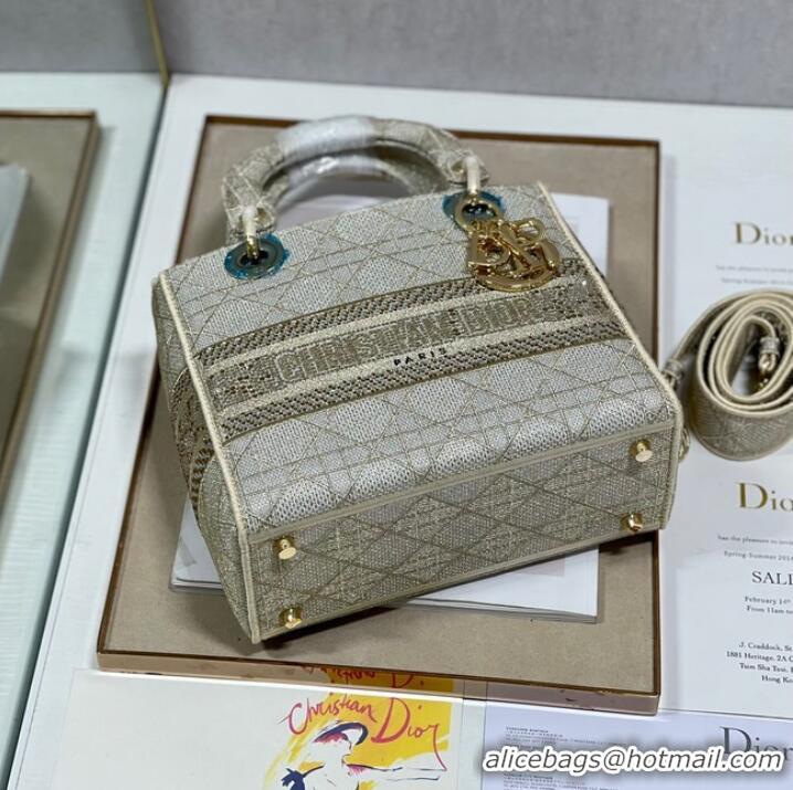 Buy Inexpensive MEDIUM LADY DIOR BAG M0565O light gray