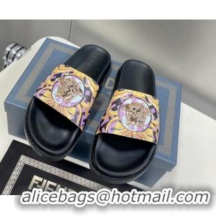 Cheap Price Versace x Fendi Fendace Flat Slide Sandals Purple 062183