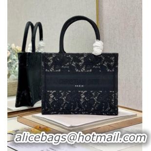 Top Quality SMALL DIOR BOOK TOTE Embroidery M1265ZRGO black