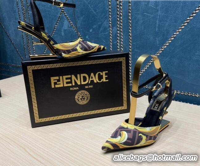 Unique Style Versace x Fendi Fendace First High Heel Pumps 9cm Coffee Brown 062187