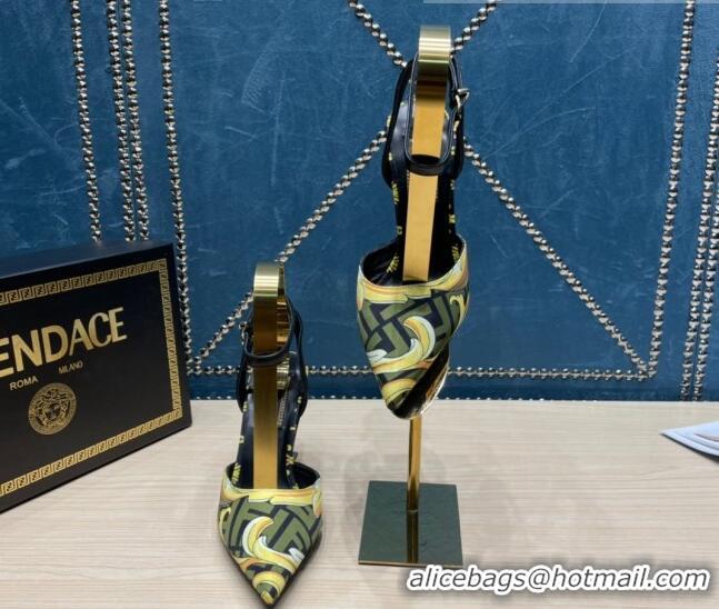 Most Popular Versace x Fendi Fendace First High Heel Pumps 9cm Green 062188