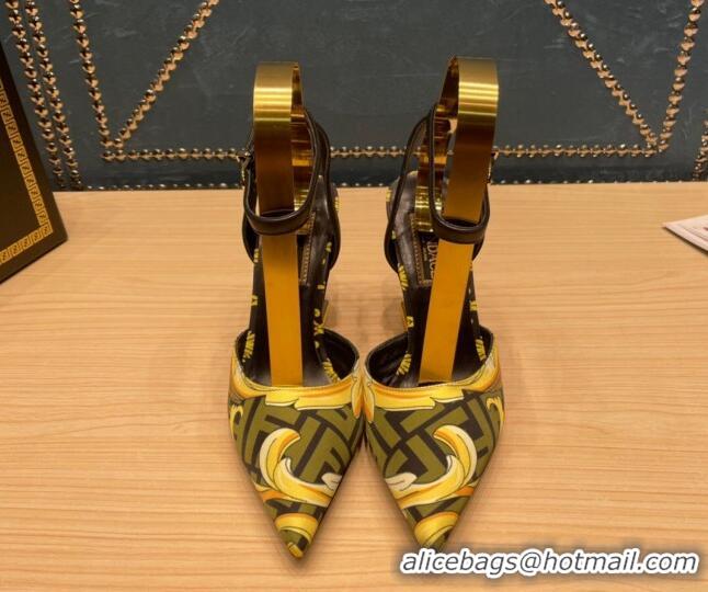 Most Popular Versace x Fendi Fendace First High Heel Pumps 9cm Green 062188