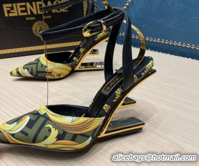 Most Popular Versace x Fendi Fendace First High Heel Pumps 9cm Green 062188