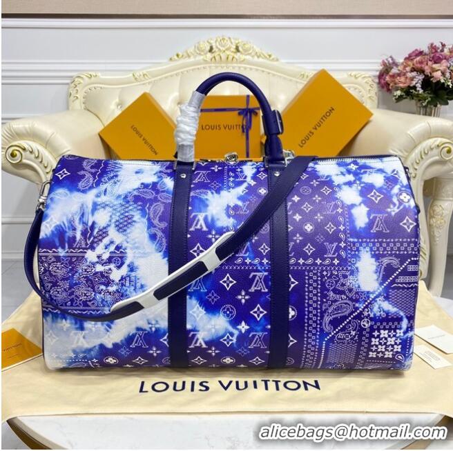 Youthful Louis Vuitton KEEPALL 50B M20558 Blue