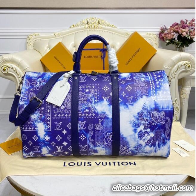 Youthful Louis Vuitton KEEPALL 50B M20558 Blue