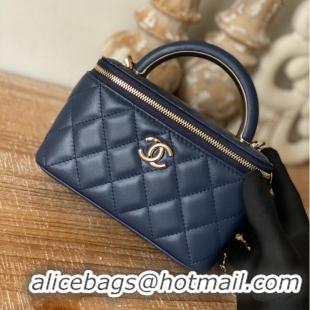 Top Quality Chanel mini Shoulder Bag Lambskin & Gold-Tone Metal 81208 dark blue